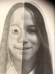 An example of Year 9 work  - self portraits 