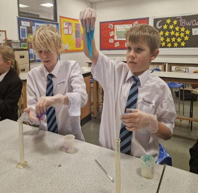 Two students in year 7 science club 