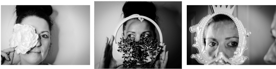 ​​A person holding a basket with flowers in her mouth