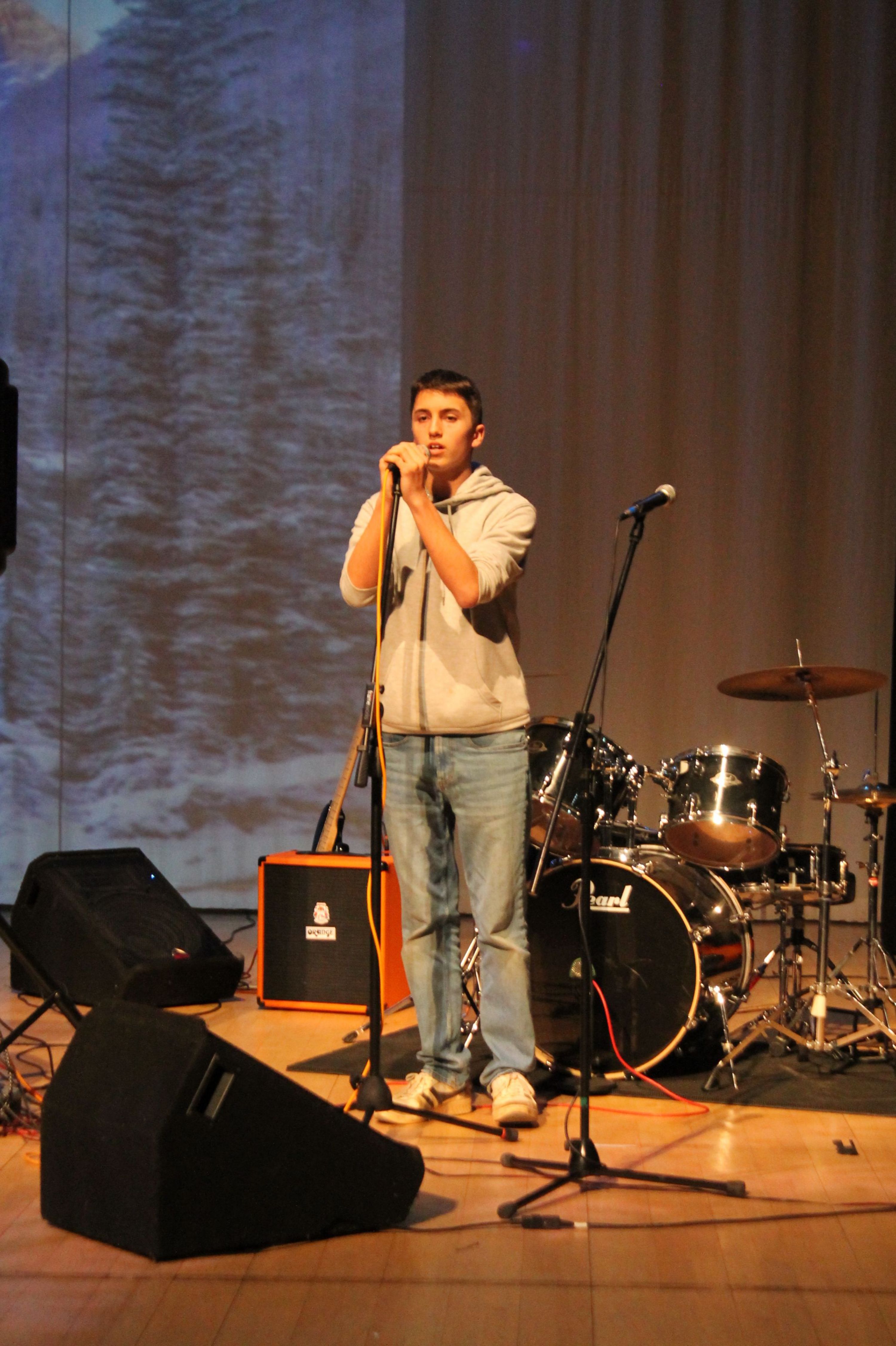 Student performing at the winter music concert