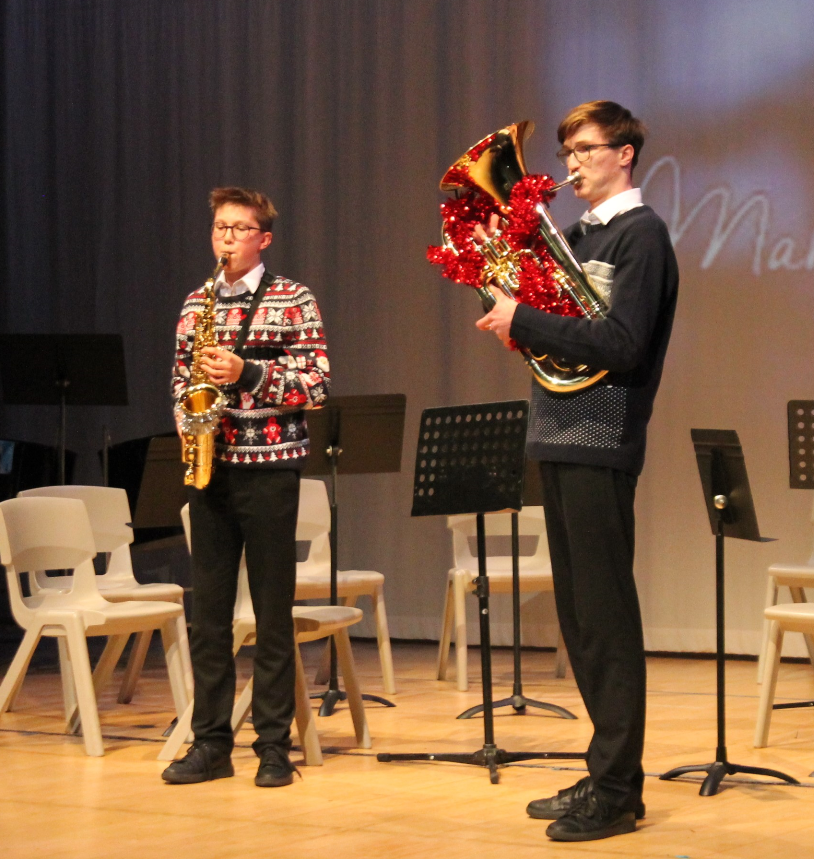 Students performing at the winter music concert