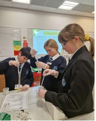 Three students in year 7 science club 