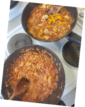 Jambalaya cooking