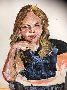 An example of  Year 12 artwork - self portraits 