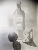 An example of Year 7 work in pencil shading shapes 