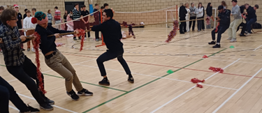 Sixth Form Students at their Christmas Silly Sports Event 