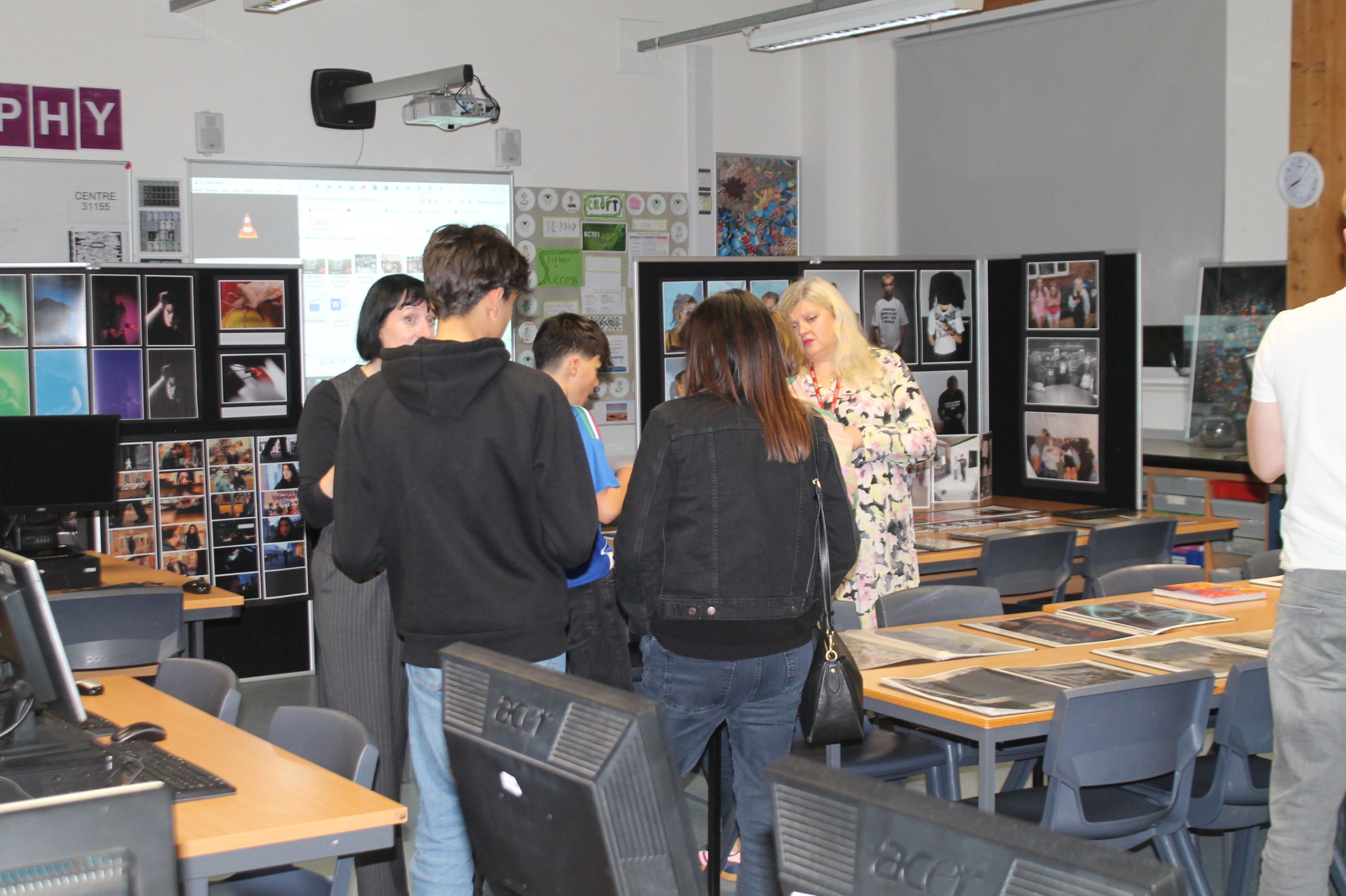 Our Photography teachers talking about A Level Photography to visitors