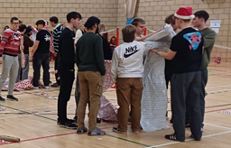 Sixth Form Students at their Christmas Silly Sports Event 