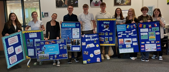 Senior and Assistant Senior Student leaders with their display boards