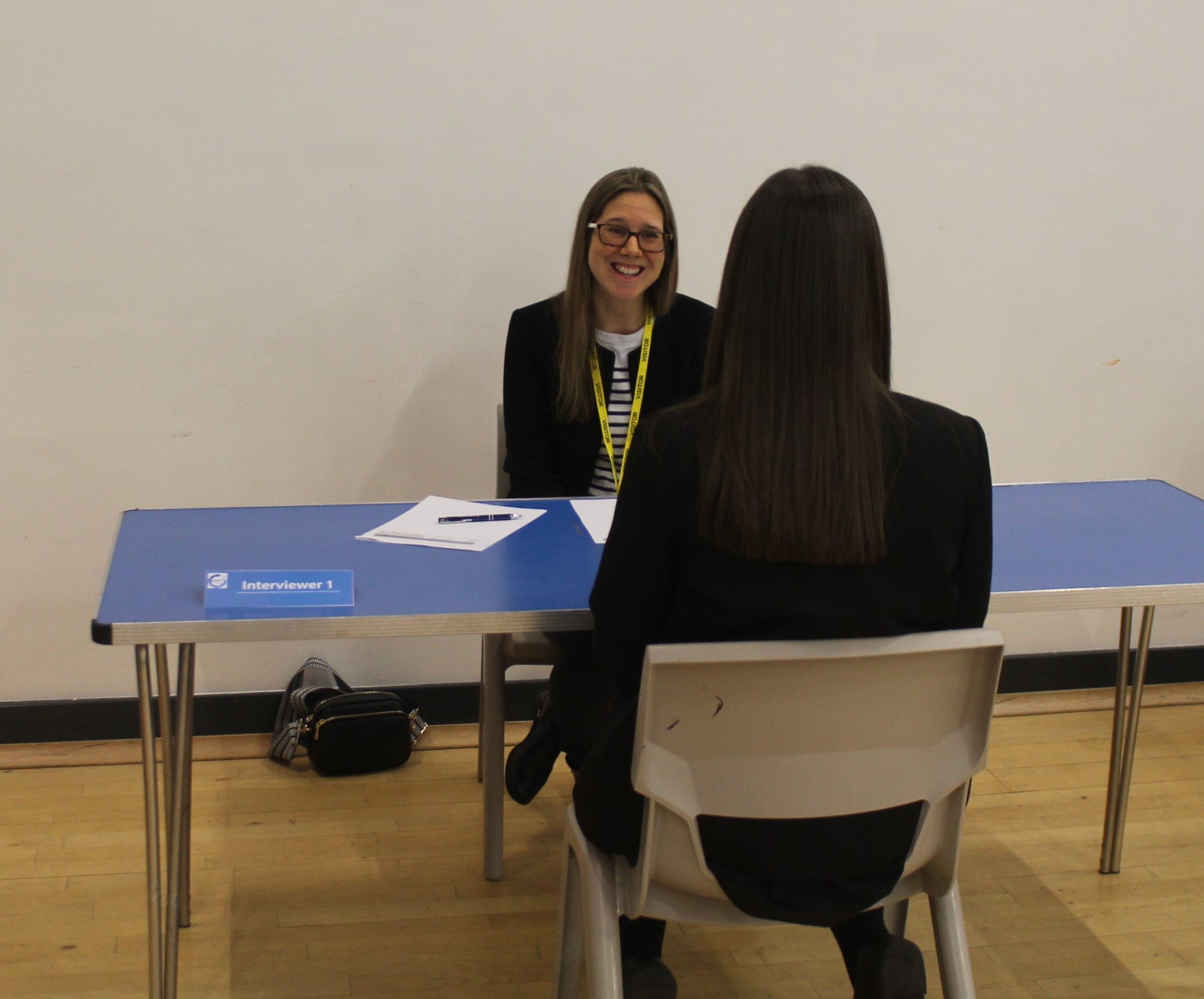 A student being interviewed  