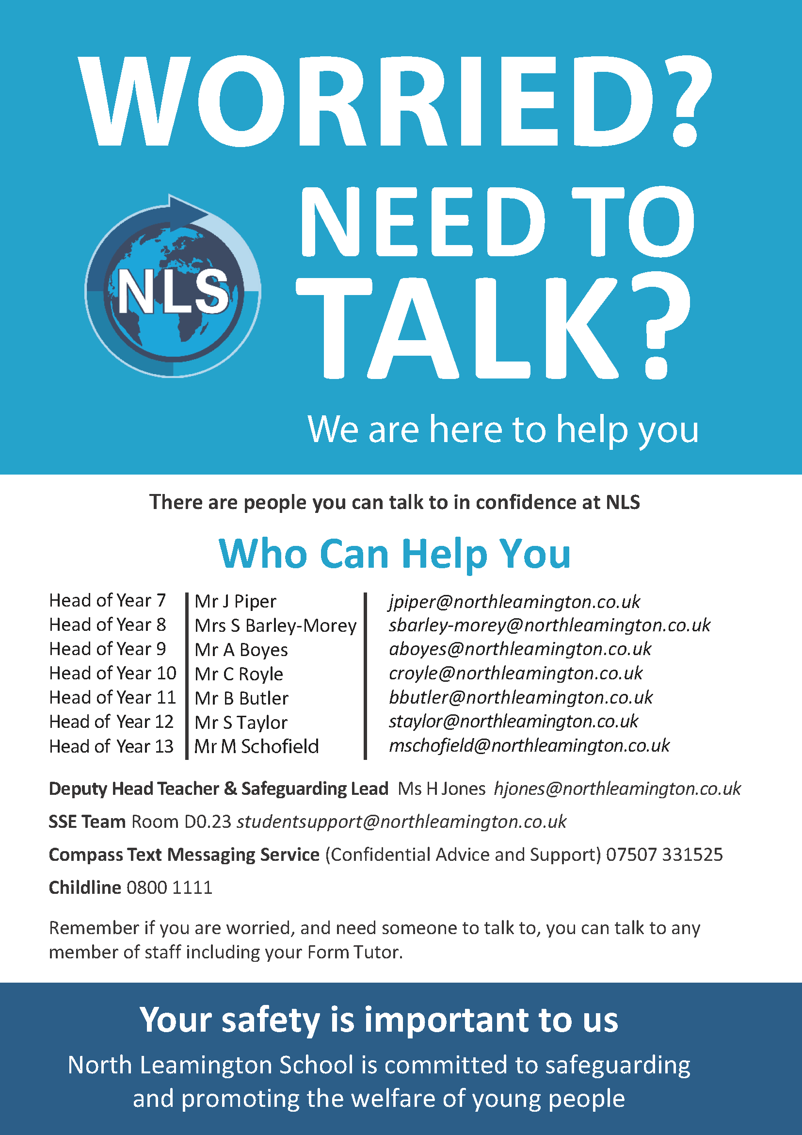 Image of Worried? Need to Talk? Poster - Contact Names Who Can Help